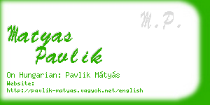 matyas pavlik business card